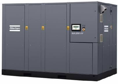 Atlas Copco GA 200-500 (VSD): Oil-injected rotary screw compressors, 200-500 kW / 268-670 hp.